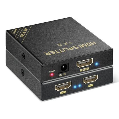 4K HDMI Splitter for PS5/PS4/Xbox - HDCP Bypass, HDR - Dolby Atmos/DTS 5.1 - 1 in 2 Out