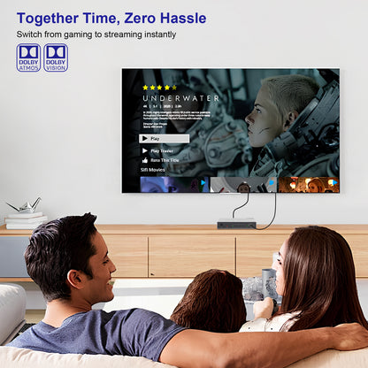 HDMI Switch 5 in 1 Out 4K 60Hz,  with Remote & Manual Switch, Support Dolby Atmos/Vision, HDR, CEC,