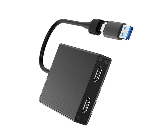 USB Dual Monitor Adapter - 4K 60Hz, Windows/macOS/Android Compatible